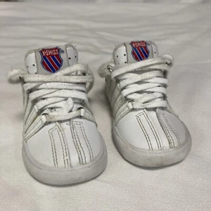 K-Swiss White Infants Shoes Size 4 White Tie Up Lace Up - Picture 1 of 9