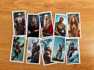JUEGO DE 10 CARTAS DIOSES NÓRDICOS. ODIN, THOR, - Imagen 1 de 1