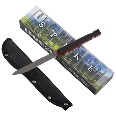 Cuchillo de hoja fija Rough Ryder Spike gris titanio RR1962 negro rojo mango G10 Foto 1 de 3