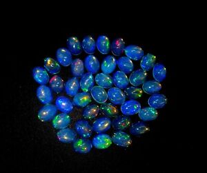 10 CT Natural Ethiopian Opal Oval Cabochon Loose Gemstone Lot 13 Pcs 6*8 MM 