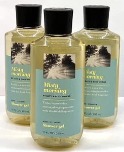 ✨3 BATH & BODY WORKS MISTY MORNING BODY WASH SHOWER GEL 10 FL OZ ALOE✨ - Picture 1 of 1