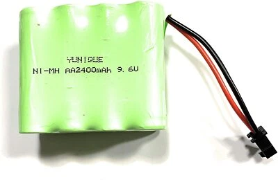 YUNIQUE GREEN-CLEAN-POWER Batterie NiMH 9.6V 2400mAh pour modèles RC | Connecteur SM-2P, haute performance
