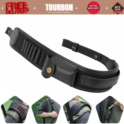 TOURBON Canvas Rifle Sling 308win 30-30 Ammo Holder Pouch Shooting Rest Strap - Image 1 of 4