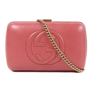 GUCCI GG GHW Chain Shoulder Bag Calfskin Leather Pink - Picture 1 of 13