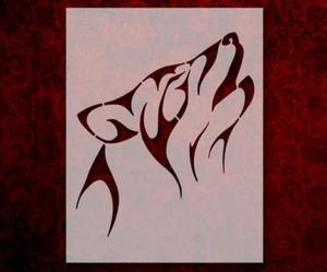 Stammeswolf heulend 8,5" x 11" Schablone SCHNELLER KOSTENLOSER VERSAND (610) - Bild 1 von 1