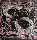 Lanvin Paris Square Scarf Silk Hearts and pearls, France - New with tags