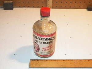 Vintage MRS. STEWART'S Liquid Bluing Bottle - Picture 1 of 6