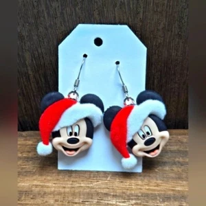 Disney Weihnachten Mickey Mouse Ohrringe Piercing Weihnachtsmann Baumeln Tropfen Schmuck - Bild 1 von 2