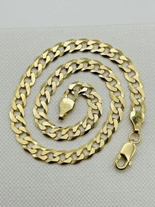 Solid 9ct Yellow Gold 4.5mm Curb Chain Mens Bracelet 8.5 INCH New 4.4gr - Picture 1 of 6