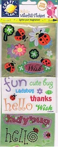 Docrafts Craft planet metallic sticker 3 sheet pk ladybirds flowers insects bugs - Picture 1 of 1