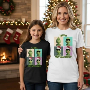 Frecher Grinch Weihnachten T-Shirt lustig Xmas Unisex Urlaub Kinder Erwachsene Tee Geschenk - Bild 1 von 8