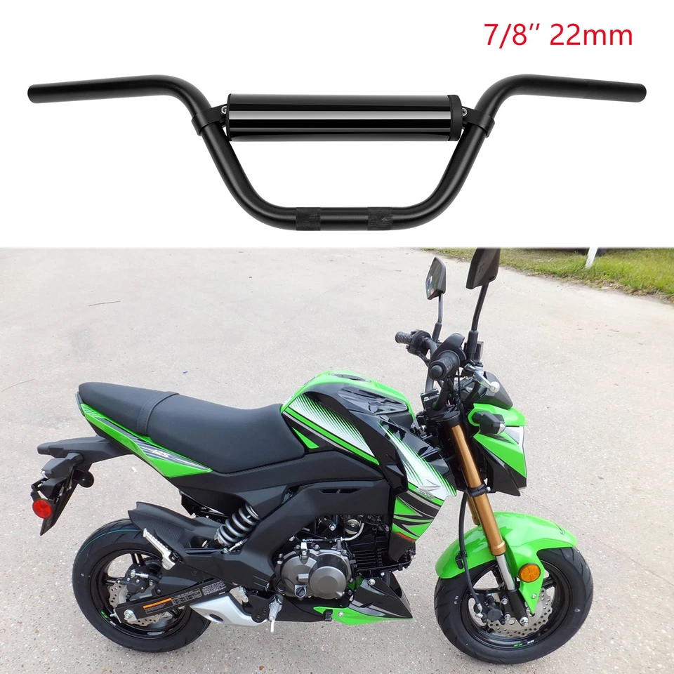 Aluminum 7/8" 22mm Mid Handlebars w/ Foam Pad For Kawasaki Z125 PRO Z250 Z400 - Image 1 of 4