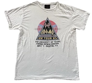 Def Leppard Retrobrand Los Angeles White ‘On Tour 83’ Short Sleeve T-Shirt Sz L - Picture 1 of 9