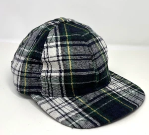 Fairends Mens Hat One Size Wool Plaid Strapback Baseball Cap Vintage Made In USA - Picture 1 of 6