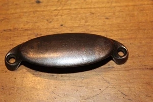 Antique Heavy Copper Plated Bin Apothecary Cupboard Drawer Pull Sash Lift L-86 - Picture 1 of 6