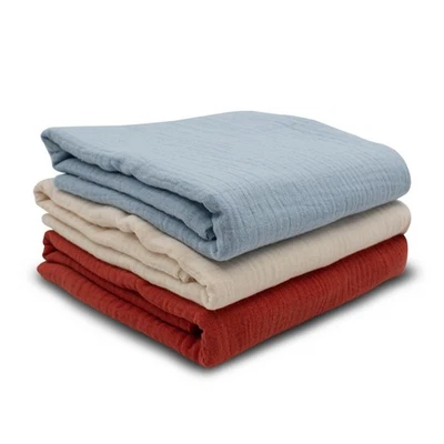 3x Double Gauze Musselin Set je 0,5m x 1,35m Stoff 100% Baumwollstoff Set16 - Bild 1 von 4