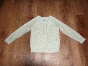 Girls Cardigan OshKosh Button-Up Size 5 Off White Cream Sweater 805 - Picture 1 of 9