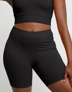 Hanes Women's Stretch Shorts Jersey Workout Bike 7' inseam Elastic Waistband - Picture 1 of 10