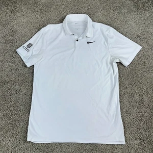 Nike Shirt Mens Medium Dri Fit Adv St Croix National Golf White Black Swoosh - Picture 1 of 13
