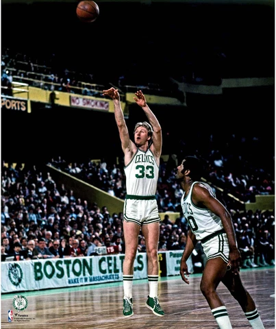 Larry Bird Boston Celtics Unsigned Jump Shot Photograph Cover