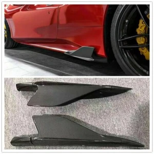 FALDA LATERAL DE FIBRA DE CARBONO REAL FERRARI 488 GTB 2016-2019 2 PIEZAS - Imagen 1 de 12