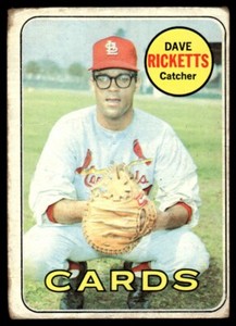 1969 Topps DAVE RICKETTS CARDINALS #232 poor
