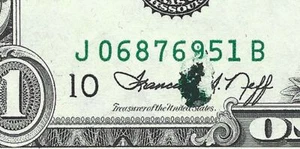 4 Consec 1974 $1 Bill Unique Ink Solvent Error - GEM UNCIRCULATED = MUST SEE - Picture 1 of 10