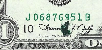 4 Consec 1974 $1 Bill Unique Ink Solvent Error - GEM UNCIRCULATED = MUST SEE - Image 1 of 4
