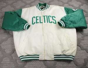 Vintage Boston Celtics Jacket Mens XXL NBA Fusion Satin Quilt Lined - Picture 1 of 22