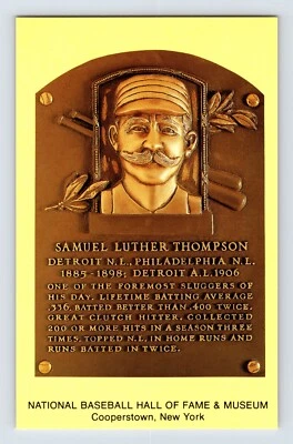 Postal Béisbol Samuel Thompson Salón Fama Placa Años 90 Sin Publicar Cromo Foto 1 de 2