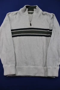 Eddie Bauer Cotton Baumwolle Pullover Quarter Zip Beige Size Large - Picture 1 of 7