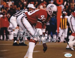 MIKE HAYNES firmato (NEW ENGLAND PATRIOTS) calcio 8X10 foto ACOA SD19251 - Foto 1 di 1