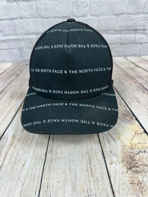 North Face Black One Size Snap Back Trucker Hat Baseball Cap Mesh All Over Print - Image 1 of 4