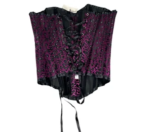Velvet Kitten Corset Womens Large Purple Shapewear Lace Up Waist Trainer Top NWT - Picture 1 of 9