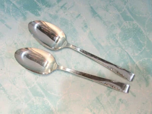 PROPOSAL - TWO OVAL SOUP/PLACE SPOONS - 1881 Rogers Silverplate - PROPOSAL - Picture 1 of 2