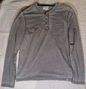 Sovereign Code Henley Men's XL Long Sleeve T-Shirt Tee Distressed Heather Blue - Picture 1 of 8