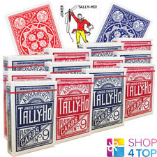 12 DECKS BICYCLE TALLY HO FAN BACK RED AND BLUE PLAYING CARDS NEW