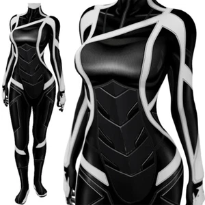 PS5 Black Cat Bodysuit Woman Jumpsuit Cosplay Adult Kids Halloween Costume Party - Foto 1 di 14
