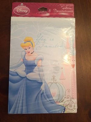  Cenicienta Suministros de Fiesta Invitaciones con Sobres 8ct. Foto 1 de 2