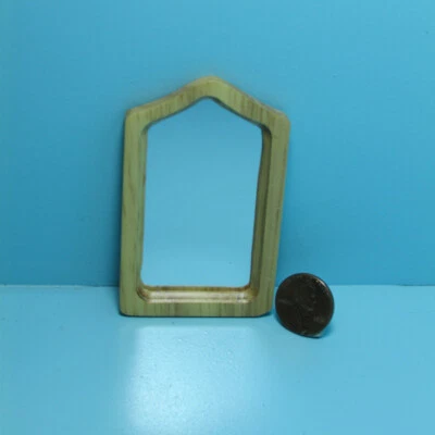 Dollhouse Miniature Classic Wood Wall Mirror in Oak CLA10581 - Image 1 of 2