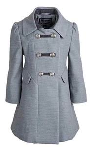 Rothschild Girls A-line Military Long Winter Dress Coat Size 2T 3T 4T 5 6 6X - Picture 1 of 1