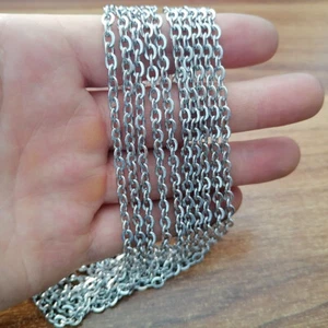 Bulk 5*4*1mm Silver Stainless Steel Rolo Oval link Chain wholesale - Picture 1 of 6