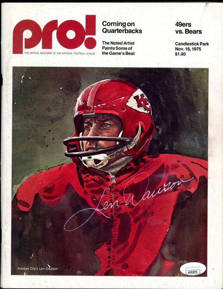 Len Dawson JSA Coa Autograph 1975 Pro Program Signed - Image 1 of 1