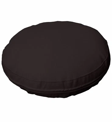 pb307r Coffee Bean Brown Round Faux Leather Soft Mattresses Cushion Cover Custom - Image 1 of 4
