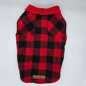 Eddie Bauer Pet Fleece Vest Buffalo Plaid Red Black Dog Apparel Large - Picture 1 of 5