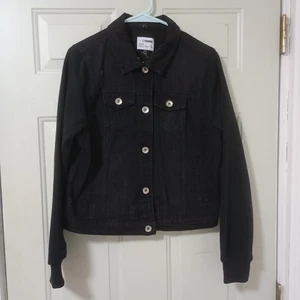 CISONO Denim Jacket Women Black Size L - Picture 1 of 13