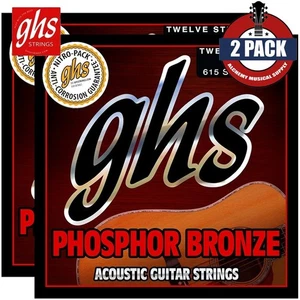2er-Pack GHS 615 Phosphorbronze 12-saitige Akustikgitarrensaiten Light 0,011-0,048 - Bild 1 von 1