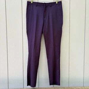 VINCI ZEGNA — Pantalones de vestir morados vintage — Para hombre 34 x 31 — Lana — Sin dobladillo — NUEVOS CON ETIQUETAS - Imagen 1 de 11