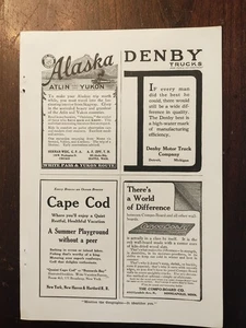 Denby Trucks 1917, Cape Cod, Baldwin piano vintage revista anuncios bonitas imágenes - Imagen 1 de 5
