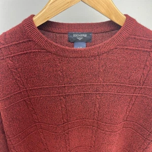 Vintage Dockers roter Strick Struktur Pullover Herren Large Weihnachtspullover - Bild 1 von 12